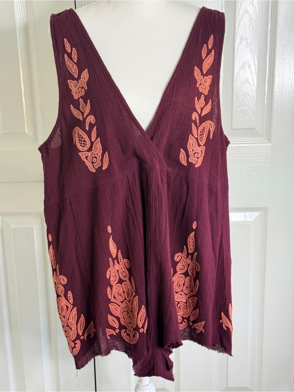 Free People Intimately Songbird Embroidered Gauze Romper M EUC - Picture 2 of 9